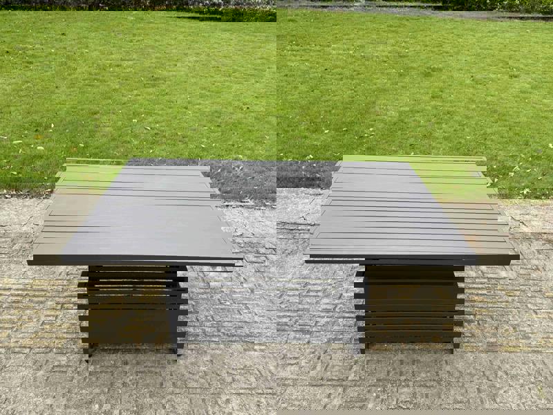 Fimous Aluminium Outdoor Adjustable Rising Dining Table Garden Furniture Dark Grey