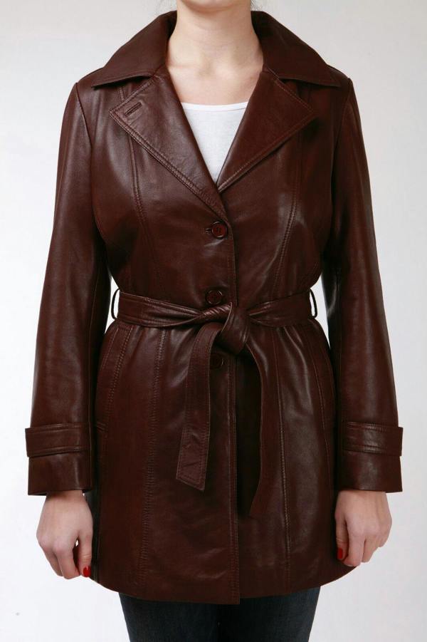 Infinity Leather Womens 3/4 Length Trench Coat-Ranchi