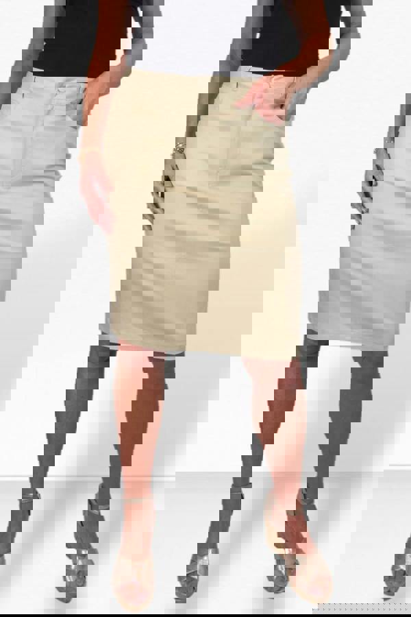 Paulo Due Women's Stretch Cotton Pencil Skirt Knee Length