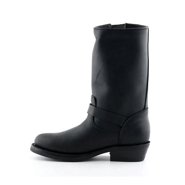Grinders Unisex Black Smooth Sole Western Leather Boots-Rebel