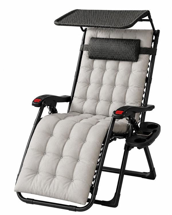 Groundlevel Luxury Gravity Chairs With Thick Cushion and Canopy - 2 Chairs