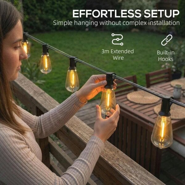 Bobobiy Curtain Lights Connectable Fairy Curtain Lights Plug-in IP44 Waterproof/18 m/Warm White