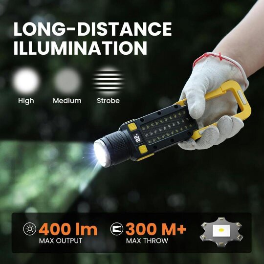 Havendro Multi Function Portable LED Torch Flashlight USB Rechargeable Light