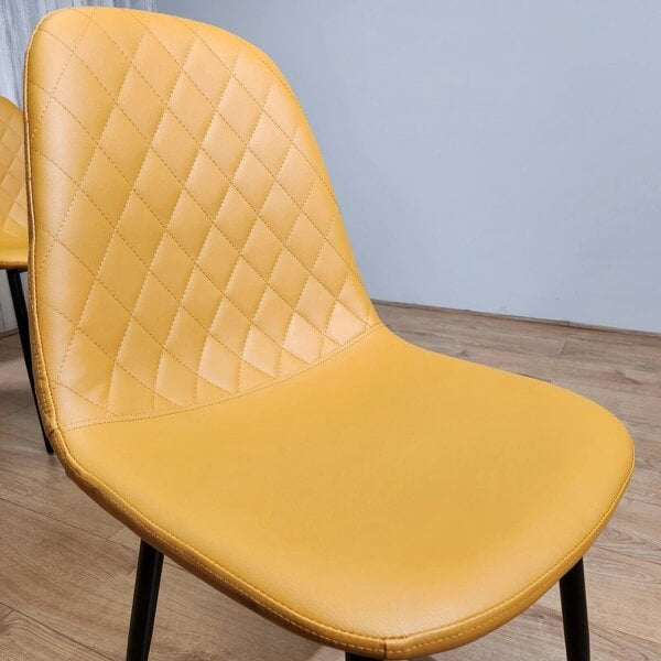 Kosy Koala Dining Chairs Set of 4 Mustard Leather Kitchen Chairs