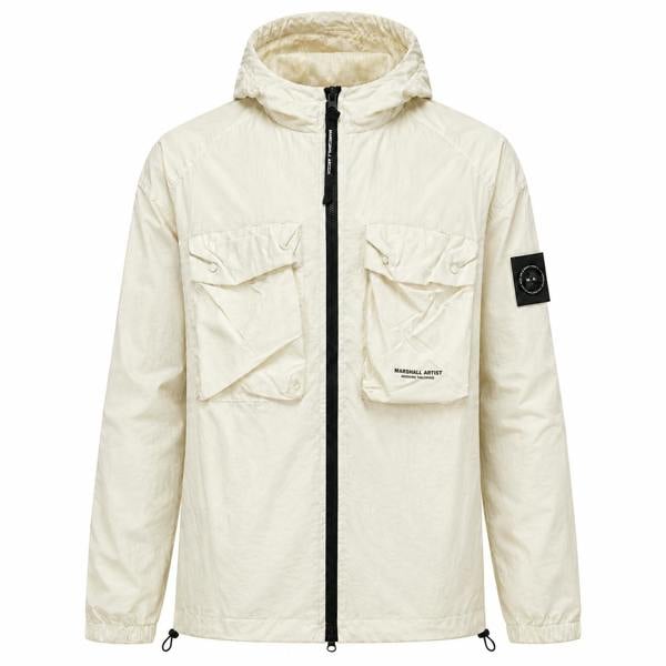 Marshall Artist Centro Hooded Overshirt Silver Birch