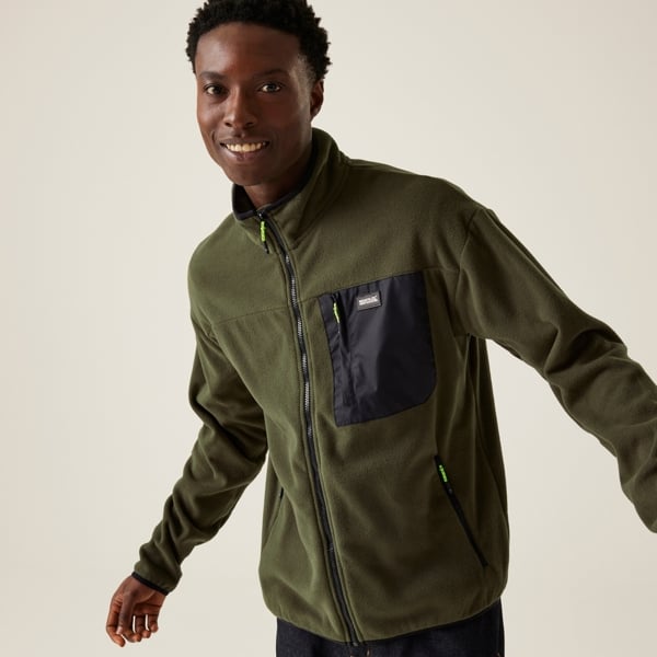 Regatta Mens Frankie Full Zip Fleece Jacket - Dark Khaki