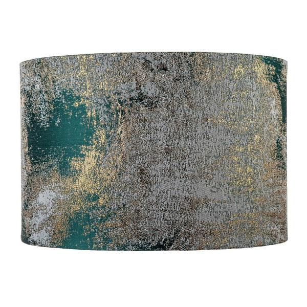 Forest Green Jacquard Fabric Lamp Shade with Metallic Gold Highlights Image 5