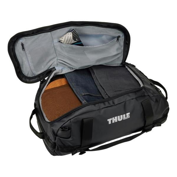 Thule Chasm 40L Duffel Bag Black Travel Gym Luggage Backpack Recycled