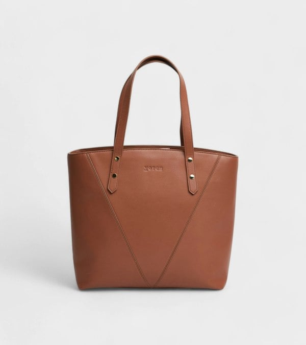 Votch Honor Vegan Bio-Based Bamboo Leather Tote Bag - Brown