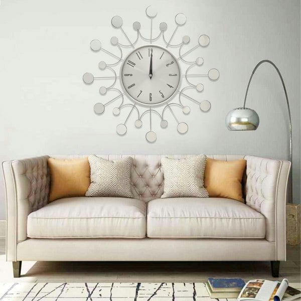 Berkfield Wall Clock Silver 40 cm Metal