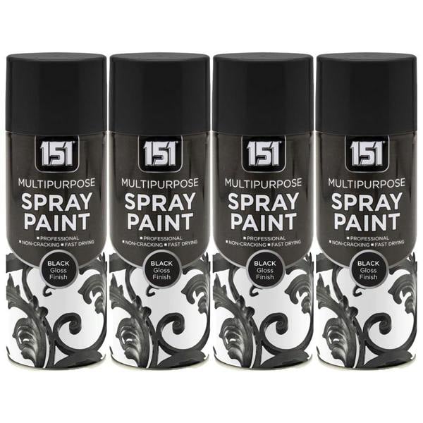 151 4X 151 Black Gloss Spray Paint 400ml