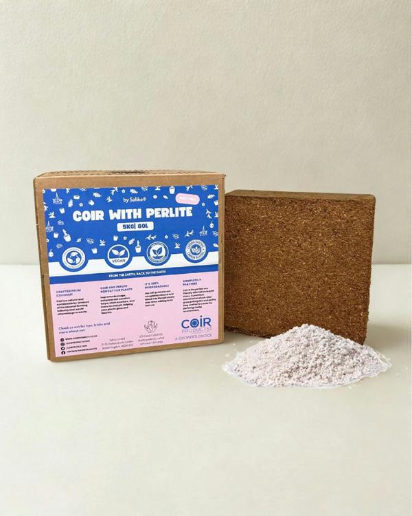 CoirProducts Coir & Perlite 80 L – Premium Peat‑Free Coir Substrate with Perlite for Improved Drainage & Aeration