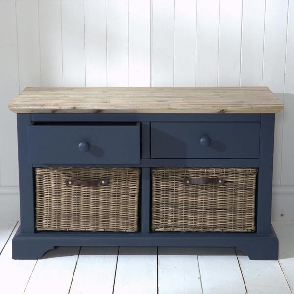 Statement Furniture Florence Storage Bench with 2 Drawers and 2 Baskets Assembled