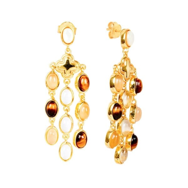 Lila Rasa Earthy Tone Chandelier Earrings