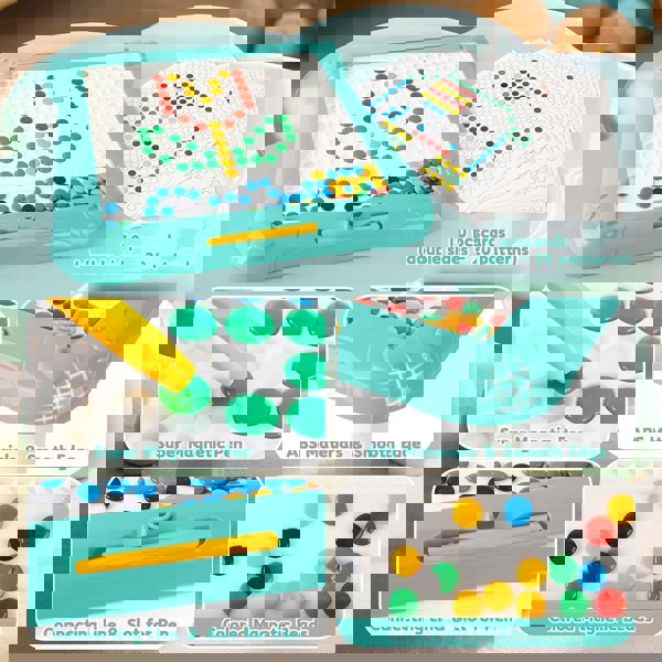 deAO Toys 2-in-1 Maze & Drawing Board for Kids – STEM Montessori Toy with 10 Double-Sided Pattern Cards for Early Learning and Fine Motor Skills