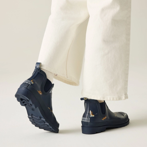 Regatta Womens Harper Dog Print Low Wellington Boots - Navy