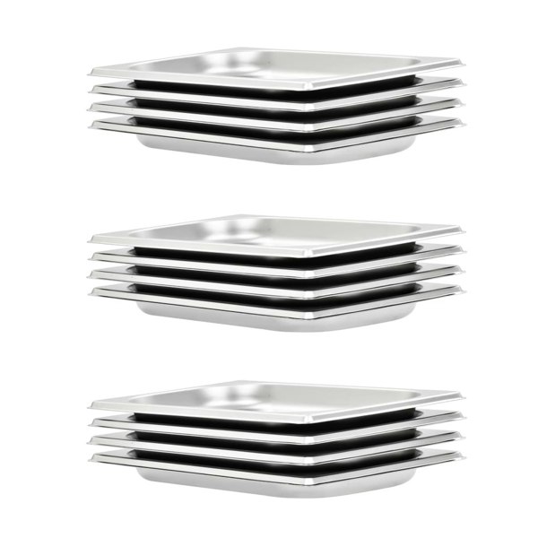 Berkfield Gastronorm Containers 12 pcs GN 1/4 20 mm Stainless Steel