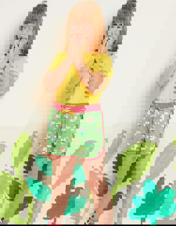 Organic Daisy Print Running Shorts - Toby Tiger UK Retail