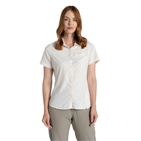 Craghoppers Womens/Ladies Plain Short-Sleeved Shirt - Sea Salt - 