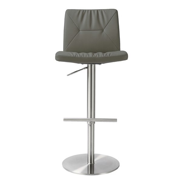 Furniture Edit Paddy Dark Grey Vegan Leather on Silver Adjustable Stool