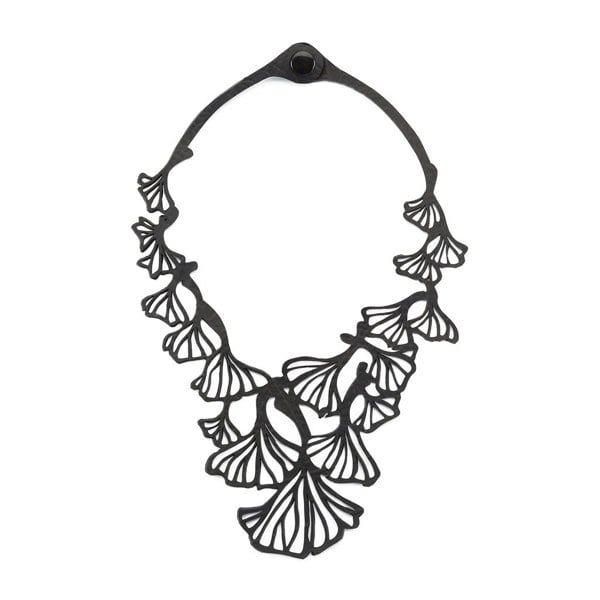 Fan Leaf Clover Rubber Necklace by Paguro Upcycle