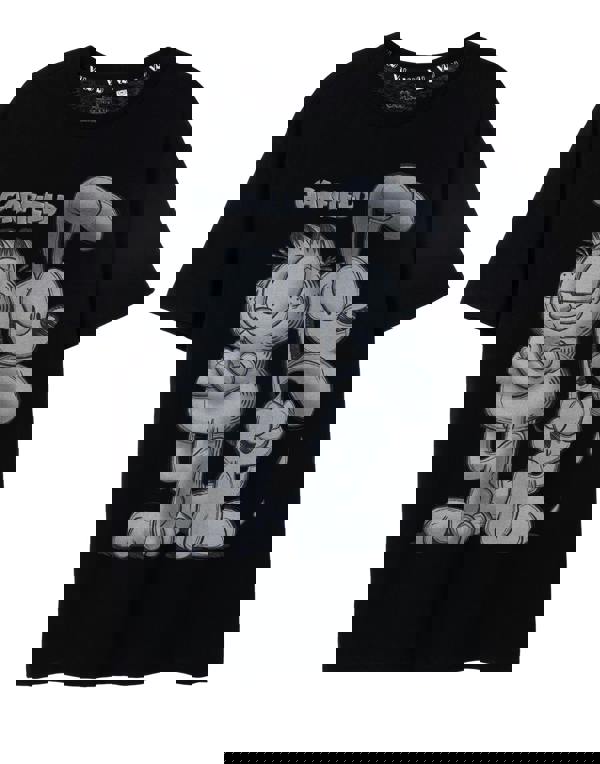 Garfield Mens Black Greyscale Short Sleeved T-Shirt