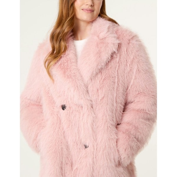 Blue Vanilla Long Fluffy Coat