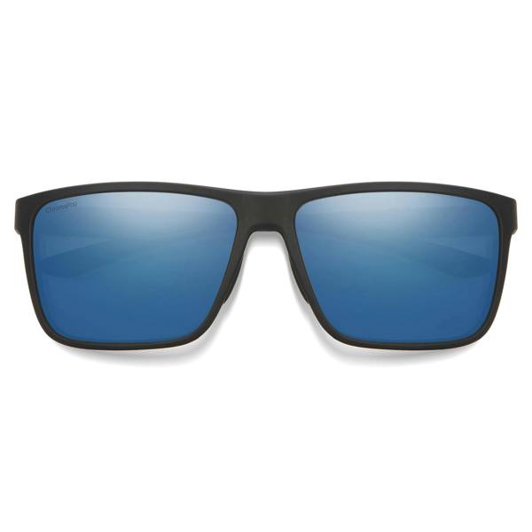 Smith Sunglasses Riptide/s 124 QG Matte Black ChromaPop Glass Polarized Blue Mirror