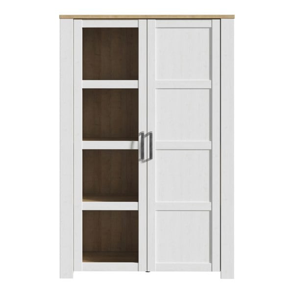Furniture To Go Bohol Display Cabinet inc. 2x LED Lights in Riviera Oak/White