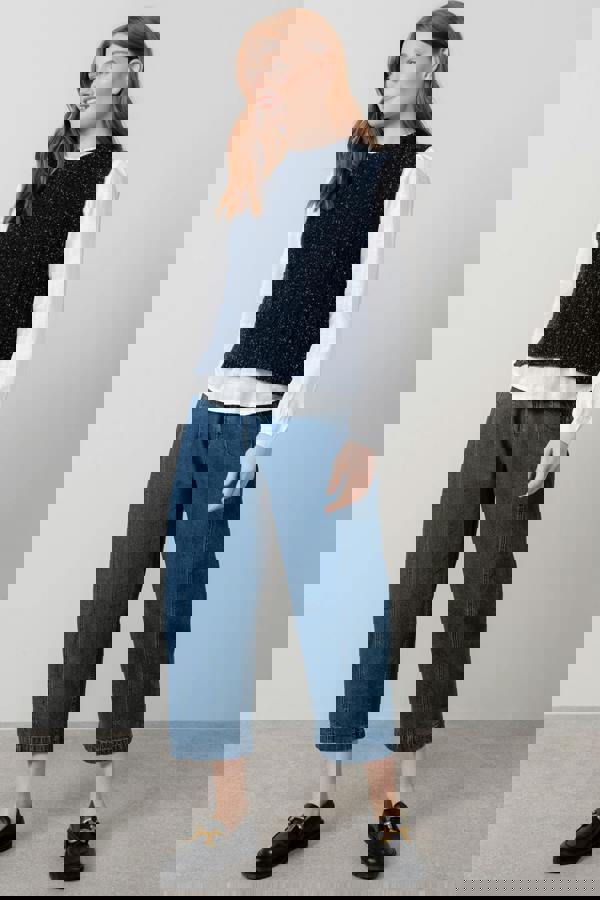 Lily & Me Eva Cotton Knit Tank Top Navy