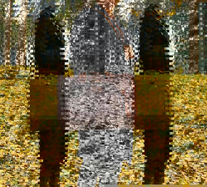 Touribag Genuine Leather Briefcase With Front Leather Patch