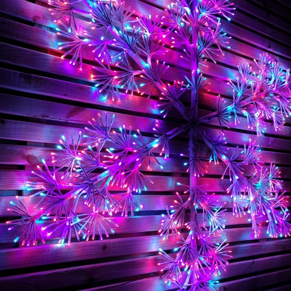 Samuel Alexander 1.2m Twinkling Starburst Snowflake Christmas decoration with 960 Rainbow LEDs