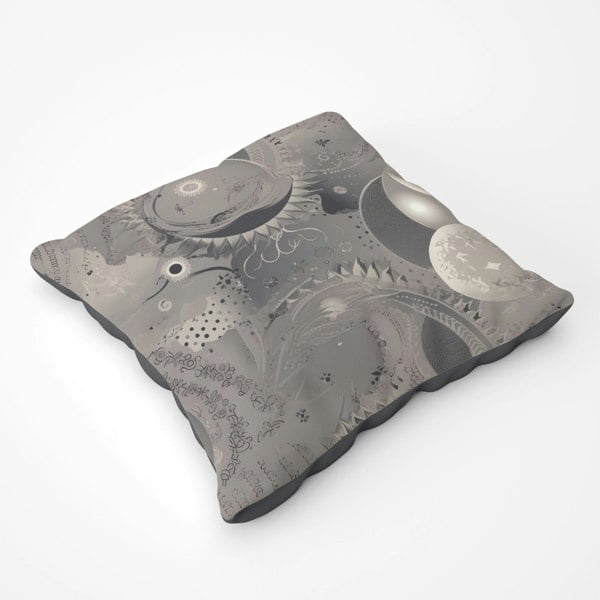 Warren Reed Abstract Moon Shapes Floor Cushion