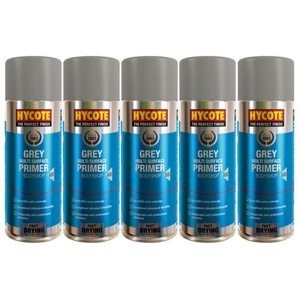 Hycote 5X Hycote Bodyshop High Build Grey Spray Paint 400ml