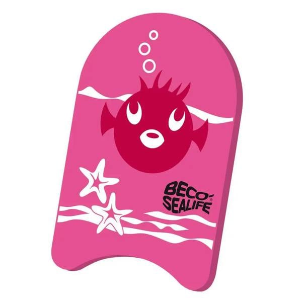 Pink BECO Sealife junior kickboard with fish and starfish design