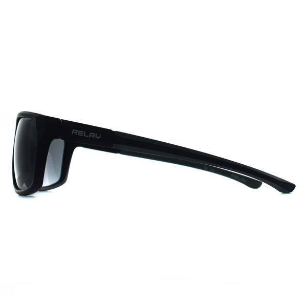 Relay Rectangle Unisex Matte Black and Grey Smoke Polarized Swiftline Sunglasses