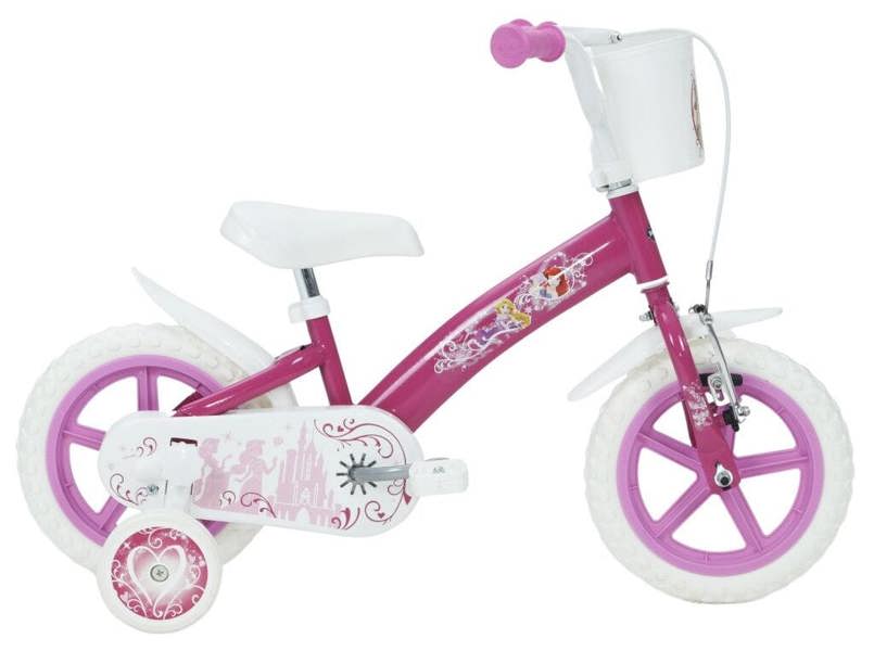 Huffy Disney Princess 12" Kids Bike with Stabilisers in Pink and White