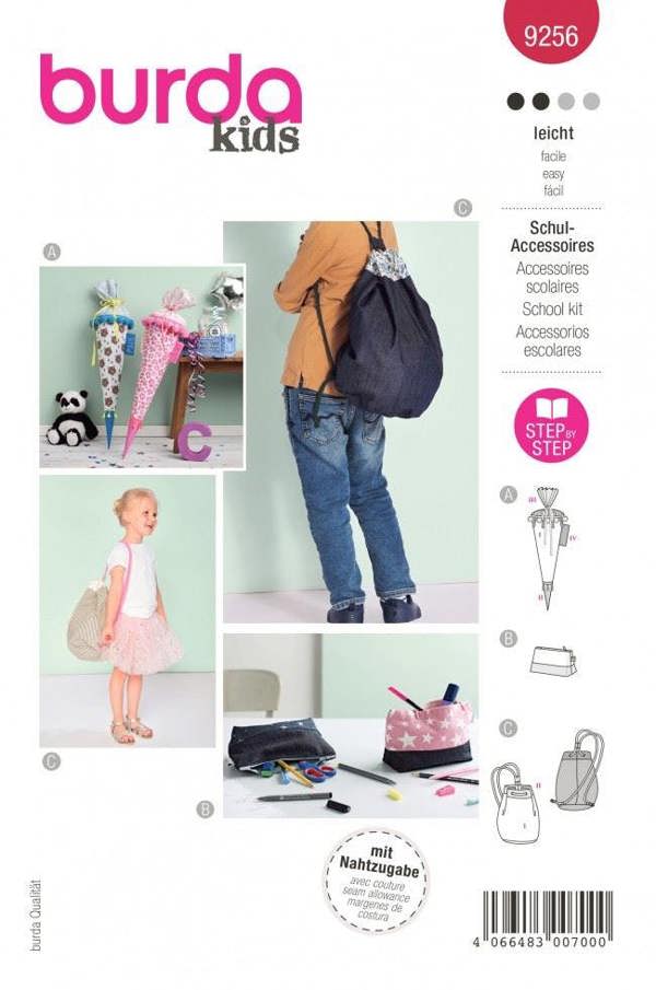 Burda Sewing Pattern 9256 Accessories and Bags For Kids, One Size - Easy