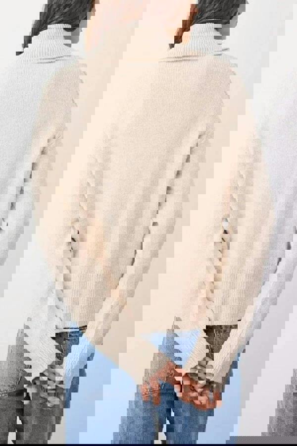 WOVCOR Soft Textured Oversize Knit Cardigan with Zipper