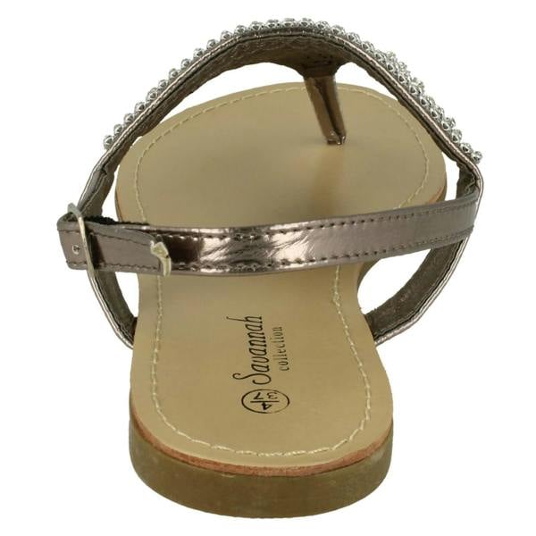 Savannah Ladies Savannah Toe Post Diamante Sandals