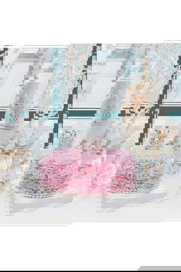 Living and Home Artificial Rose Cake with Gift Box