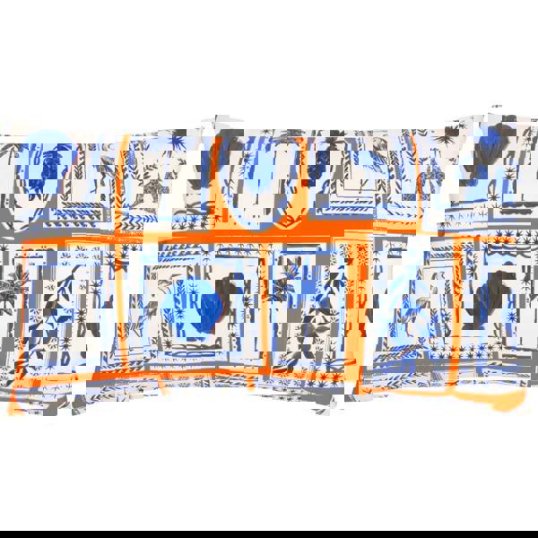 Furn Frieze Abstract Outdoor Cushion Cover - Coral/Blue