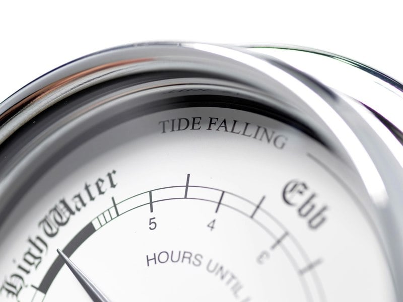 Handmade Tide Clock In Chrome With White Dial - TABIC CLOCKS