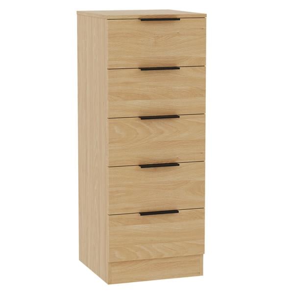 Vida Designs Trega 5 Drawer Narrow Chest, Black