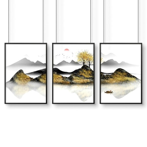 Japandi wall art | set of 3 framed wall art