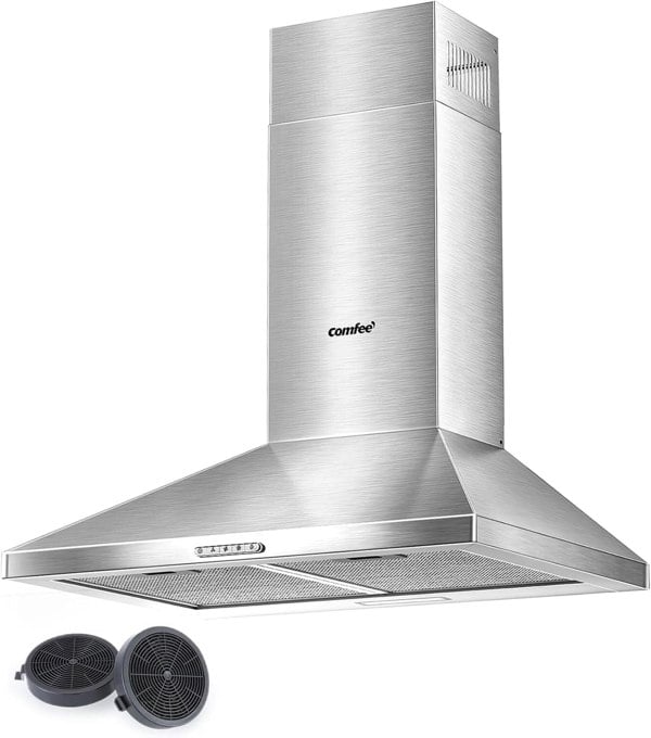 Class A+ 60cm Chimney Cooker Range Hood Kitchen Extractor with 3-Speed Modes Living and Home 