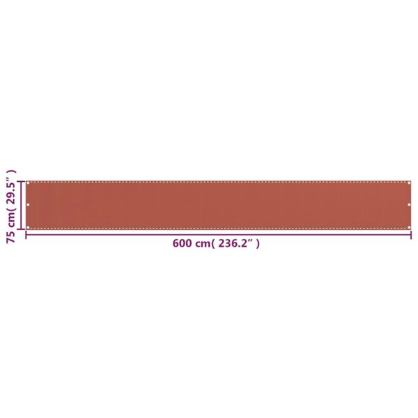 Berkfield Balcony Screen Terracotta 75x600 cm HDPE