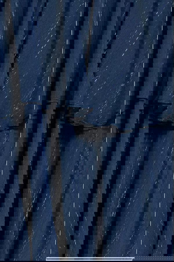 Chiffon Layered Flutter Sleeve Midi Dress - Navy DR3590QZ