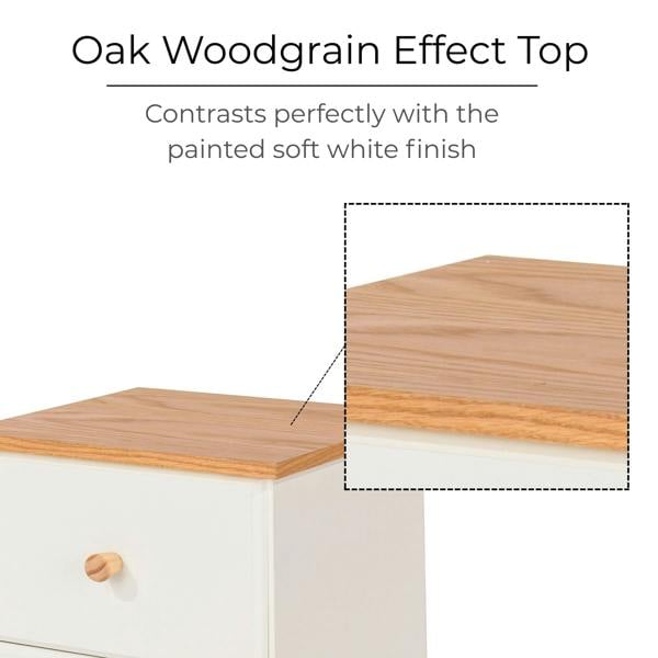 Core Products Set of 2 Colorado Rustic White 2-Drawer Bedside Cabinets