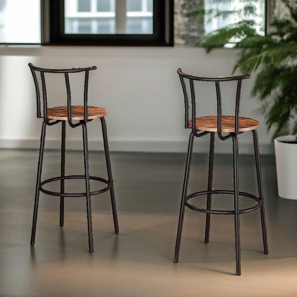 Rafaelo Mobilia Set of Breakfast Bar Stools with Footrest